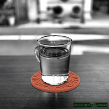 Load image into Gallery viewer, Geometric Pattern Coasters - Round Concrete Coasters - Cork Backed Coasters - Shaping Ideas