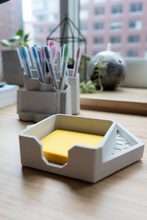 Load image into Gallery viewer, Desk Accessories Set - Post-It Holder - Pen Cup - Desk Organizer - Business Card Holder - Cement - Office Organizer - Paper Clip Holder - Shaping Ideas