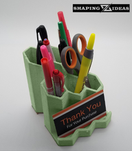 Load image into Gallery viewer, Honeycomb desk organizer pen holder and business card holder- pencil holder- Cement pen holder - desk organizer - Shaping Ideas