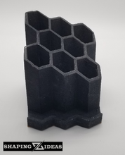 Load image into Gallery viewer, Honeycomb desk organizer pen holder and business card holder- pencil holder- Cement pen holder - desk organizer - Shaping Ideas