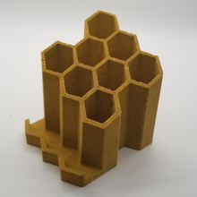 Load image into Gallery viewer, Honeycomb desk organizer pen holder and business card holder- pencil holder- Cement pen holder - desk organizer - Shaping Ideas
