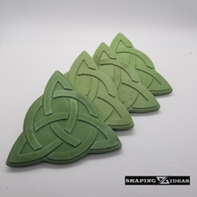 Load image into Gallery viewer, Celtic Knot – Three-Pointed Concrete Coasters - Foam Backed Coasters for anti-scratch - Shaping Ideas