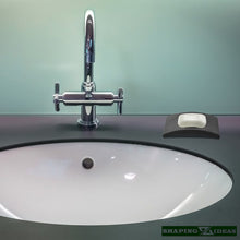 Load image into Gallery viewer, Mid Century Modern Concrete Soap Dish, Cement Kitchen Sponge Holder, Draining Soap Tray, Minimalist Bathroom Accessories, Shower Soap Dish