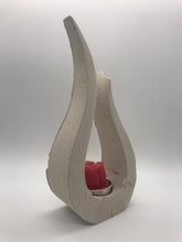 Load image into Gallery viewer, Tea Light Candle holder in Cement 8.5" tall 3.5" wide 2" Deep