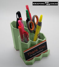 Load image into Gallery viewer, Honeycomb desk organizer pen holder and business card holder/pencil holder/Cement pen holder/desk organizer /
