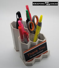 Load image into Gallery viewer, Honeycomb desk organizer pen holder and business card holder/pencil holder/Cement pen holder/desk organizer /