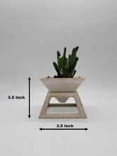Load image into Gallery viewer, 3.5 inch pyramid cement planter stand with cement planter stand, Concrete planter - Shaping Ideas