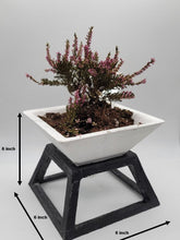 Load image into Gallery viewer, Planter with stand pyramid shape in cement 6 inch, Concrete planter square, gift for her minimalist and modern vase.
