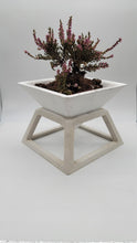 Load image into Gallery viewer, Planter with stand pyramid shape in cement 6 inch, Concrete planter square, gift for her minimalist and modern vase.