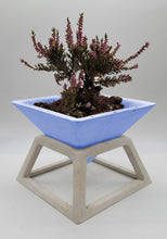 Load image into Gallery viewer, Planter with stand pyramid shape in cement 6 inch, Concrete planter square, gift for her minimalist and modern vase.
