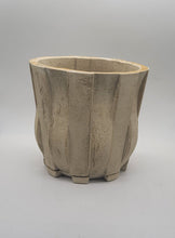 Load image into Gallery viewer, 7 inch Cement Planer with drainage hole and saucer. Woven pattern. | 7" Concrete Pot and Saucer Set | Modern & Minimalist Cement Flower Pot - Shaping Ideas