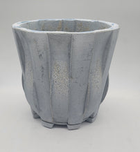 Load image into Gallery viewer, 7 inch Cement Planer with drainage hole and saucer. Woven pattern. | 7" Concrete Pot and Saucer Set | Modern & Minimalist Cement Flower Pot - Shaping Ideas