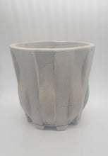 Load image into Gallery viewer, 7 inch Cement Planer with drainage hole and saucer. Woven pattern. | 7" Concrete Pot and Saucer Set | Modern & Minimalist Cement Flower Pot - Shaping Ideas