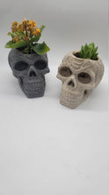 Load image into Gallery viewer, Skull Planter, Skull Plant Pot, Skull Succulent Planter, Hanging Wall Planter, Head Planter, Handmade Skull Planter, Halloween Gift - Shaping Ideas