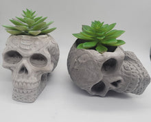 Load image into Gallery viewer, Skull Planter, Skull Plant Pot, Resting Skull Succulent Planter, Head Planter, Handmade Skull Planter, Halloween Gift