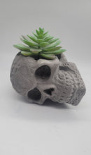 Load image into Gallery viewer, Skull Planter, Skull Plant Pot, Resting Skull Succulent Planter, Head Planter, Handmade Skull Planter, Halloween Gift