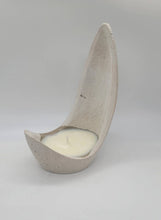 Load image into Gallery viewer, Oval bowl soy candle, cement container with pour in candle, tall candle holder, decorative,