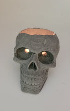 Load image into Gallery viewer, Human Realistic Cement Skull Tealight Holders - Set of 2 - Goth Halloween Art Candle Tea Light Holder Handmade Home Gift