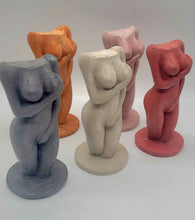 Load image into Gallery viewer, WOMAN concrete statue | Goddess cement sculpture | Charcoal cement female figure | Venus body |