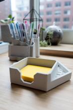 Load image into Gallery viewer, Desk Accessories Set - Post-It Holder - Pen Cup - Desk Organizer - Business Card Holder - Cement - Office Organizer - Paper Clip Holder - Shaping Ideas 
