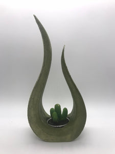 Tea Light Cement Candle holder - 8.5 inch x 3.5 inch x 2 inch - Shaping Ideas 