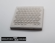 Load image into Gallery viewer, Geometric Pattern Coasters - Rectangular Concrete Coasters - Cork Backed Coasters - Shaping Ideas 
