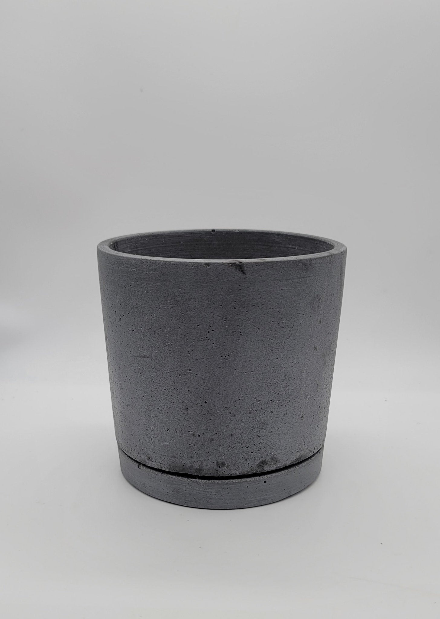 concrete plant saucer 7" Concrete Pot and Saucer Set