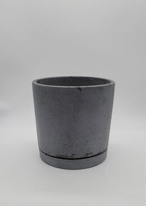 7" Concrete Pot and Saucer Set | Modern & Minimalist Cement Flower Pot | Pot Holder | Cylinder Cement Planter | Matte Gray - Shaping Ideas 